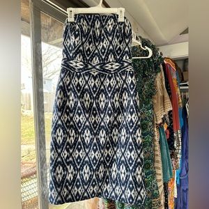 JCrew Strapless Geometric Jacquard Formal Dress